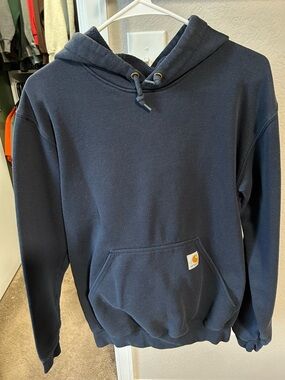 Carhartt Navy Blue Hooded Work Sweatshirt